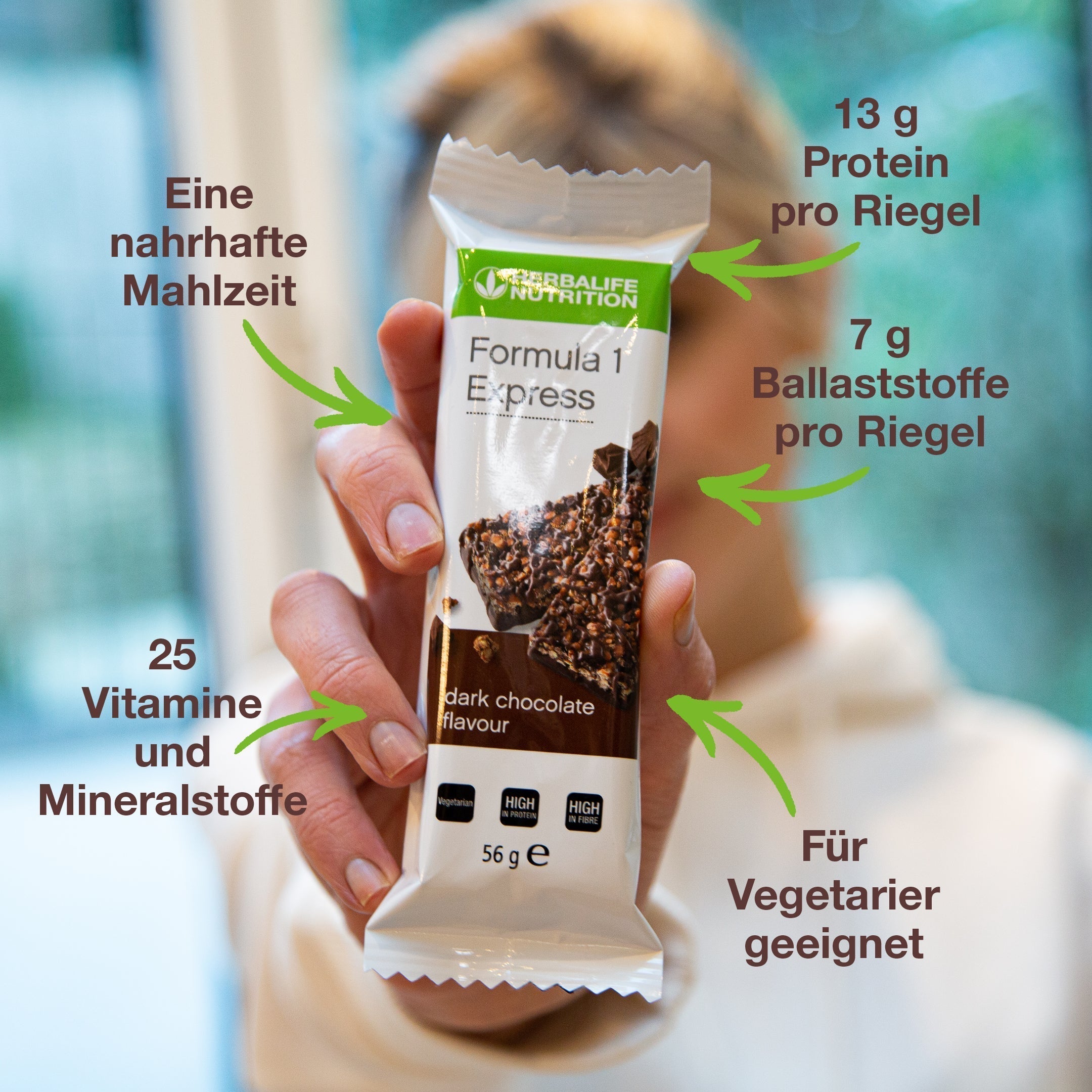 HERBALIFE - Formula 1 Express Riegel Dark Chocolate (7 Riegel)